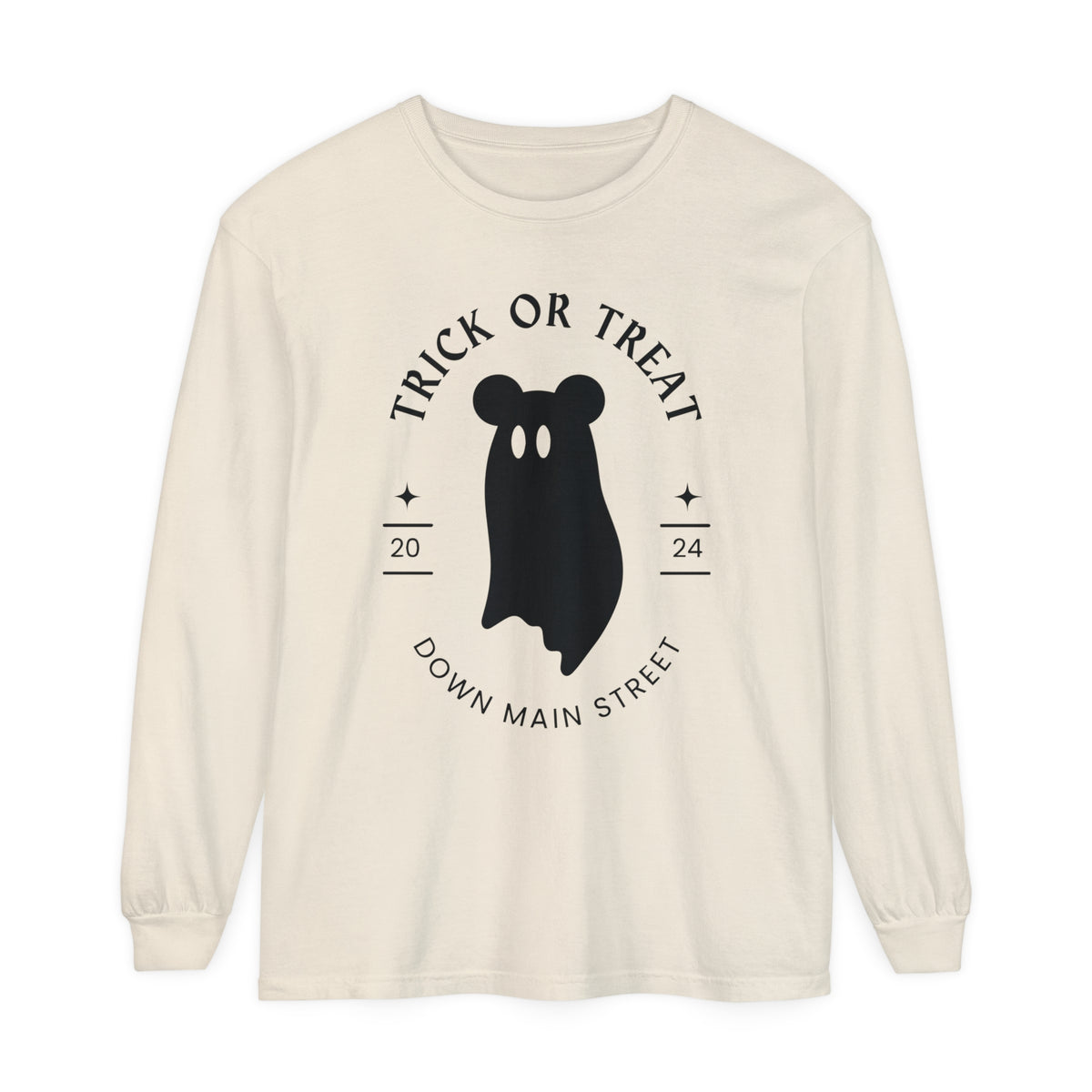 Trick or Treat Down Main Street Comfort Colors Unisex Garment-dyed Long Sleeve T-Shirt