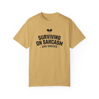 Surviving on Sarcasm and Snacks Comfort Colors Unisex Garment-Dyed T-shirt