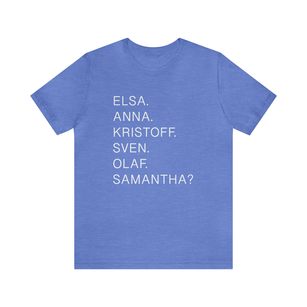 Frozen Character Names Bella Canvas Unisex Jersey Short Sleeve Tee