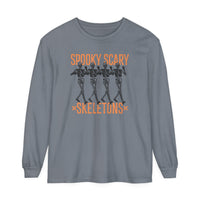 Spooky Scary Skeletons Comfort Colors Unisex Garment-dyed Long Sleeve T-Shirt