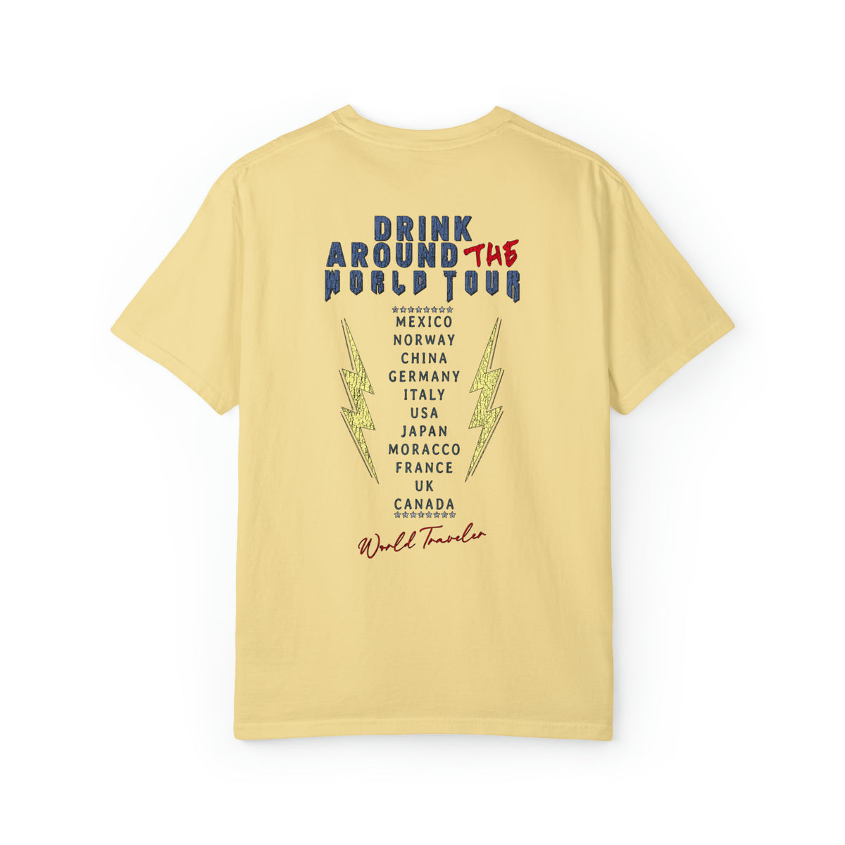 Drink Around The World Tour Comfort Colors Unisex Garment-Dyed T-shirt