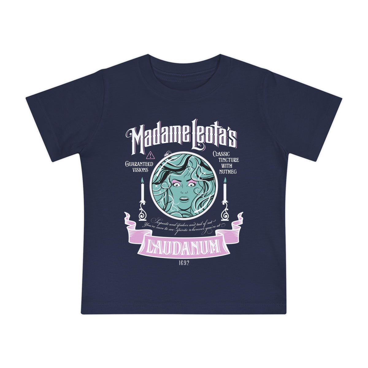 Madame Leota’s Laudanum Teal Bella Canvas Baby Short Sleeve T-Shirt