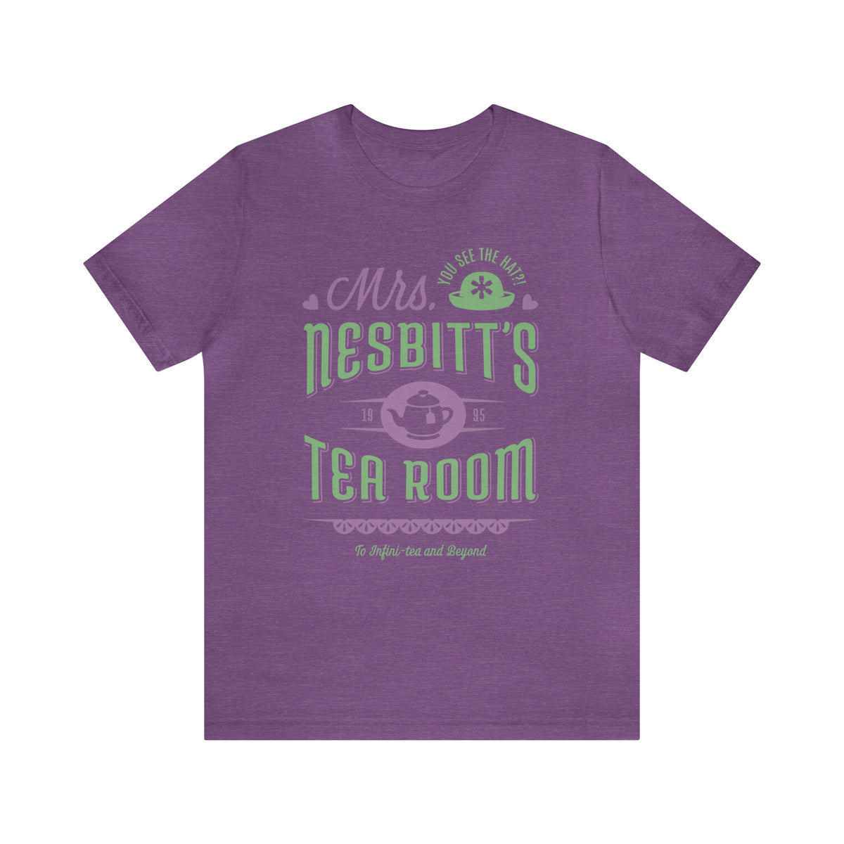 Mrs. Nesbitt’s Tea House Mint & Lavender Bella Canvas Unisex Jersey Short Sleeve Tee