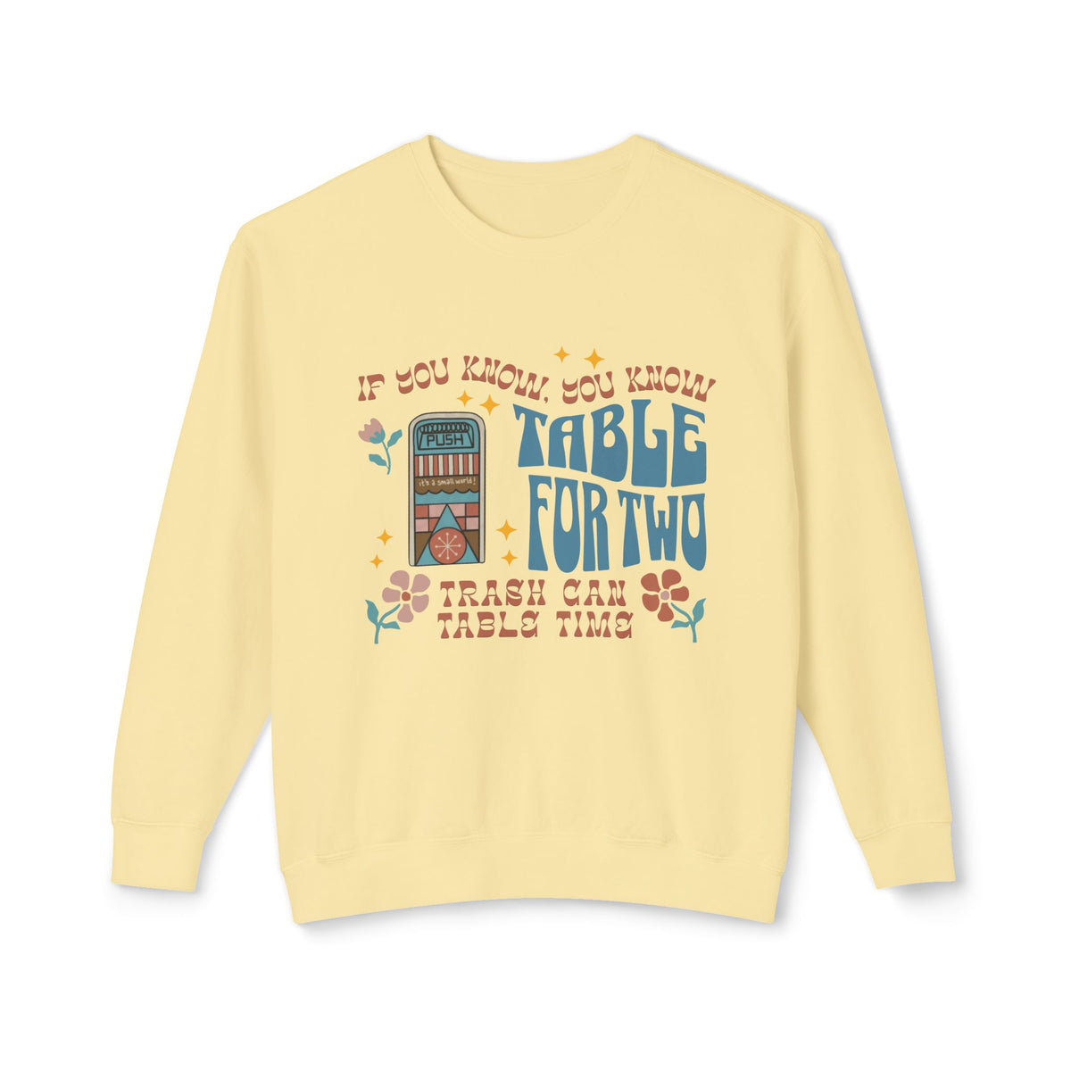 Table For Two Unisex Lightweight Comfort Colors Crewneck Sweatshirt