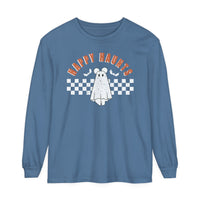 Happy Haunts Comfort Colors Unisex Garment-dyed Long Sleeve T-Shirt