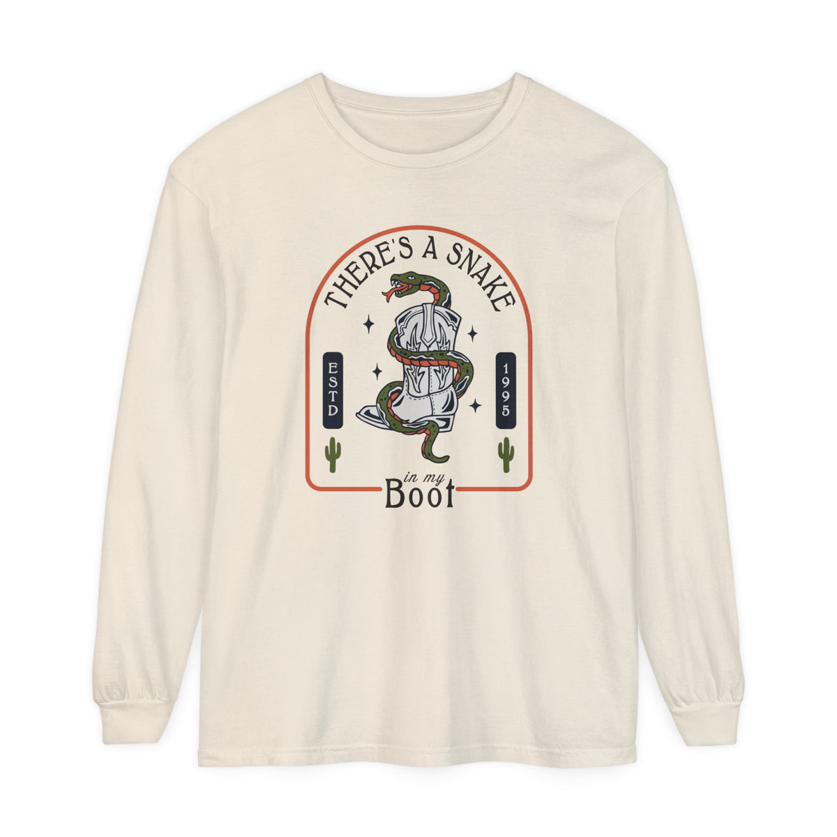 There's A Snake In My Boot Comfort Colors Unisex Garment-dyed Long Sleeve T-Shirt