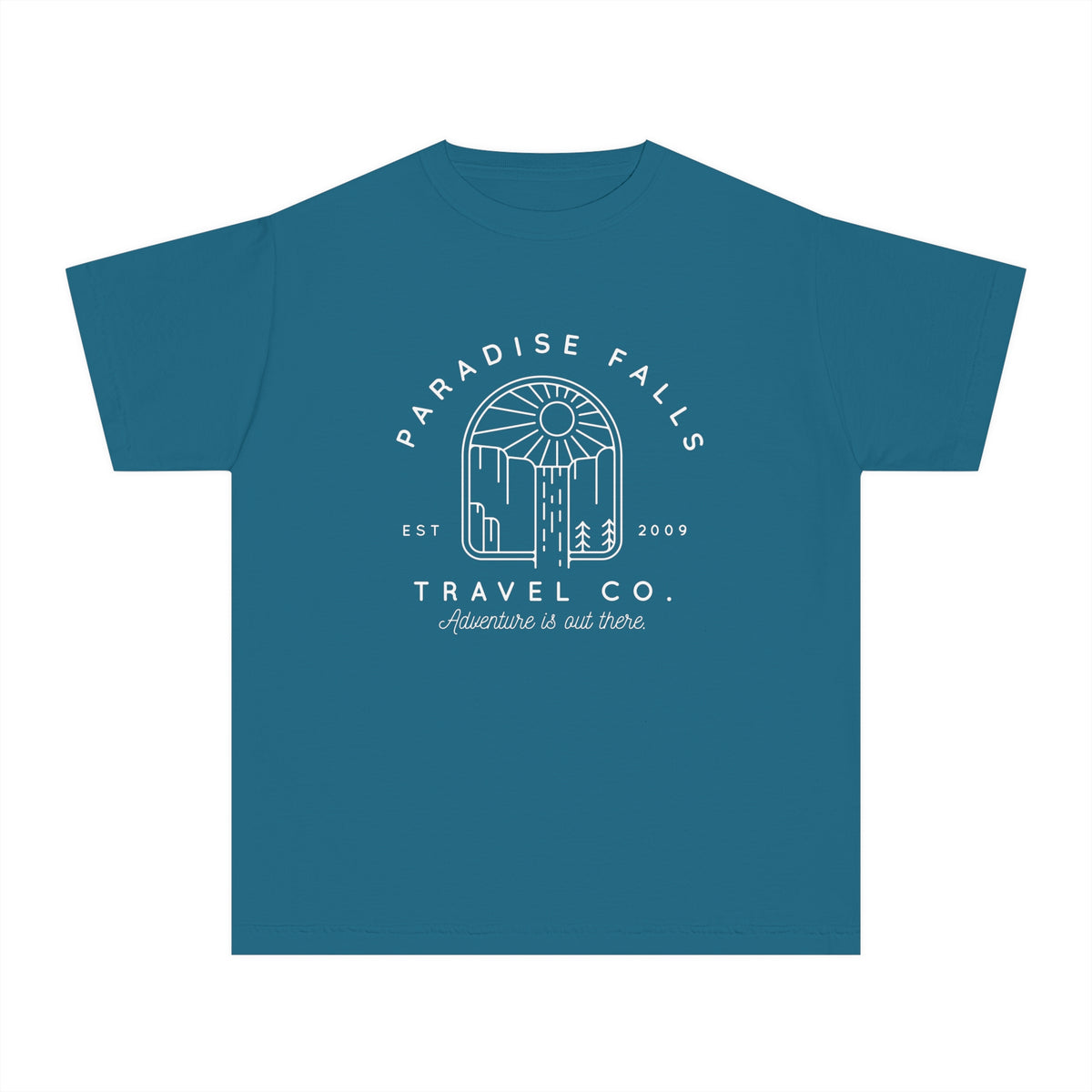 Paradise Falls Vacation Co. Comfort Colors Youth Midweight Tee