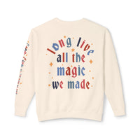 Long Live All The Magic We Made Patriotic Unisex Lightweight Comfort Colors Crewneck Sweatshirt