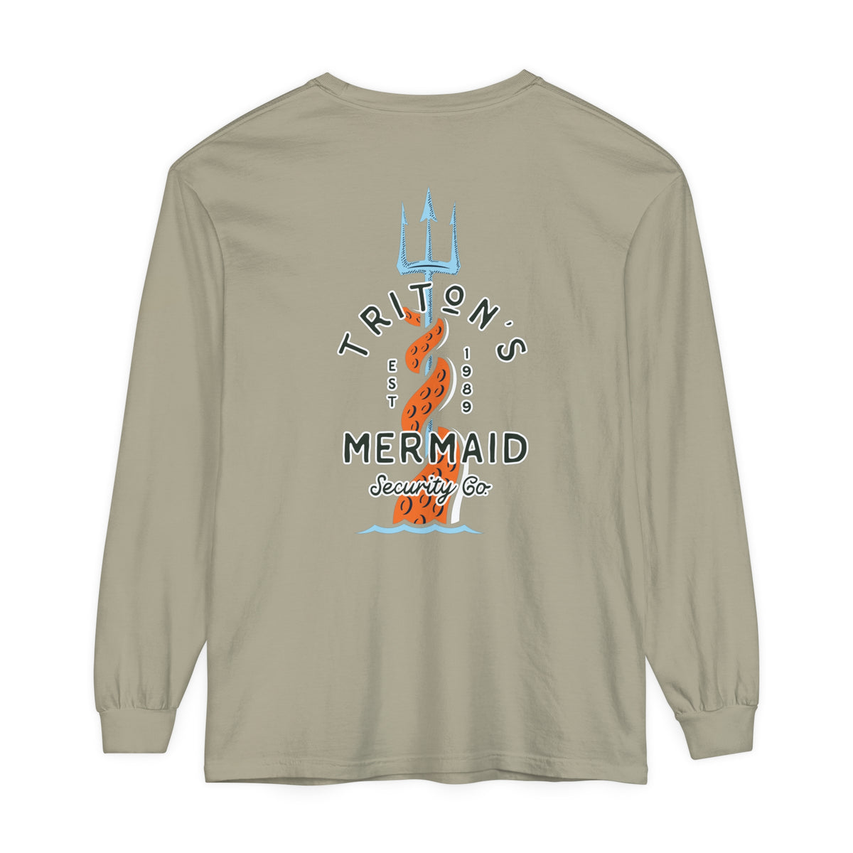 Triton's Mermaid Security Comfort Colors Unisex Garment-dyed Long Sleeve T-Shirt