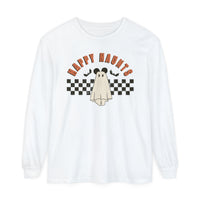 Happy Haunts Comfort Colors Unisex Garment-dyed Long Sleeve T-Shirt