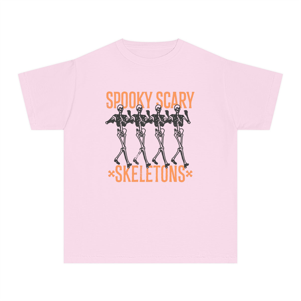 Spooky Scary Skeleton Comfort Colors Youth Midweight Tee