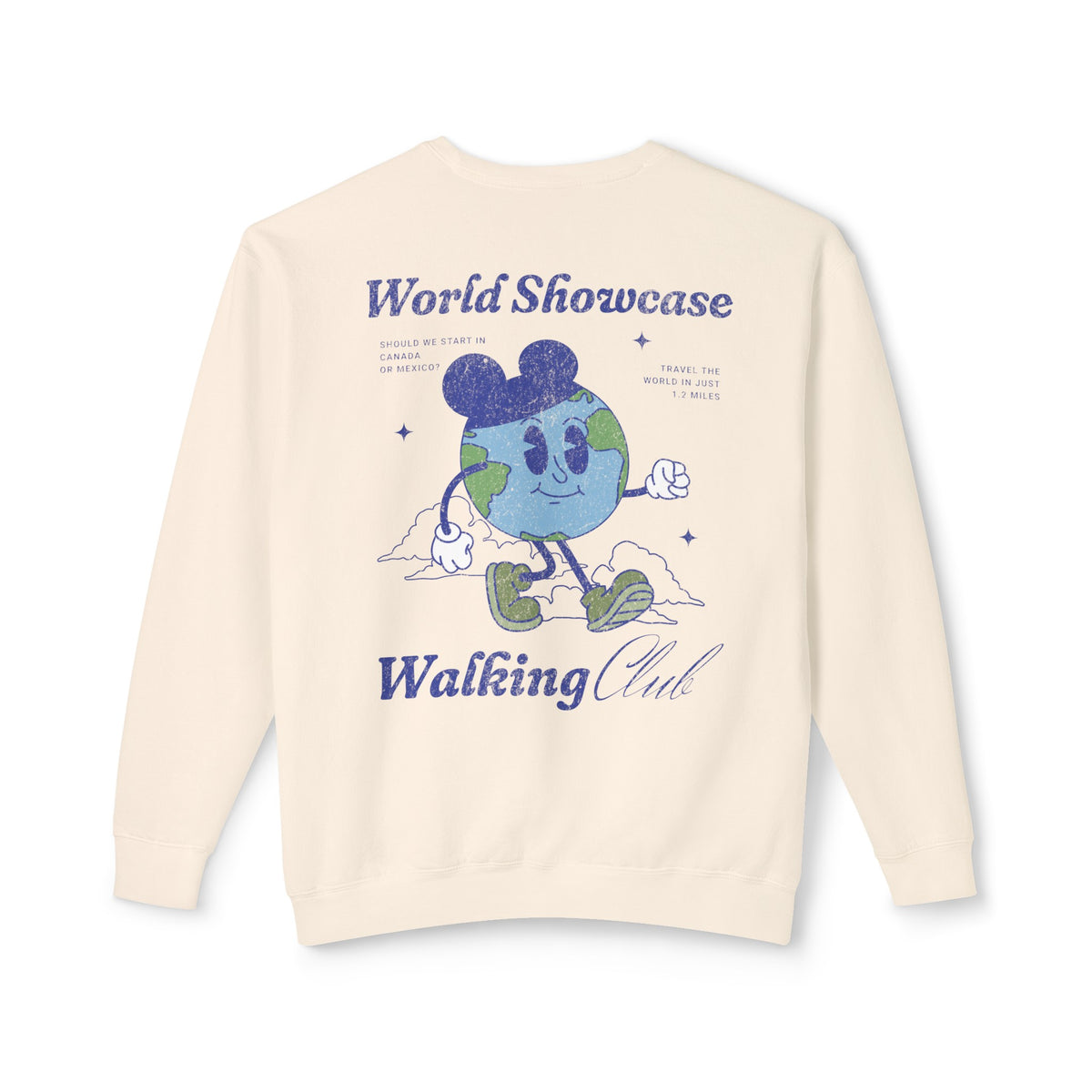 World Showcase Walking Club Unisex Lightweight Comfort Colors Crewneck Sweatshirt