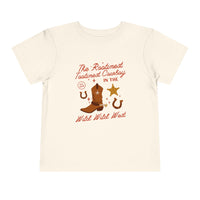 The Rootinest Tootinest Cowboy in the Wild Wild West Bella Canvas Toddler Short Sleeve Tee