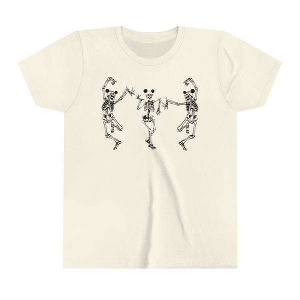Dancing Skeletons with Ears Bella Canvas Youth Short Sleeve Tee