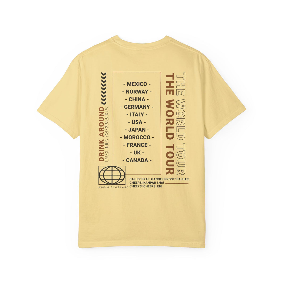 Drink Around The World Tour Comfort Colors Unisex Garment-Dyed T-shirt