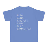 Frozen Character Names Comfort Colors Youth Midweight Tee