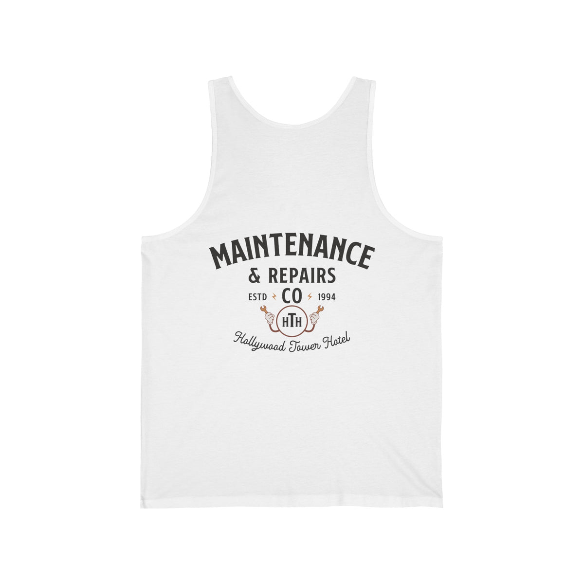 Hollywood Tower Hotel Maintenance & Repairs Bella Canvas Unisex Jersey Tank
