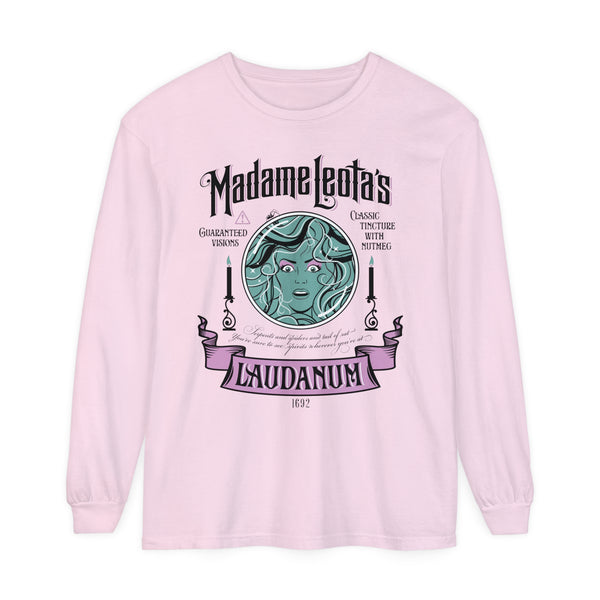 Madame Leota’s Laudanum Teal Comfort Colors Unisex Garment-dyed Long Sleeve T-Shirt