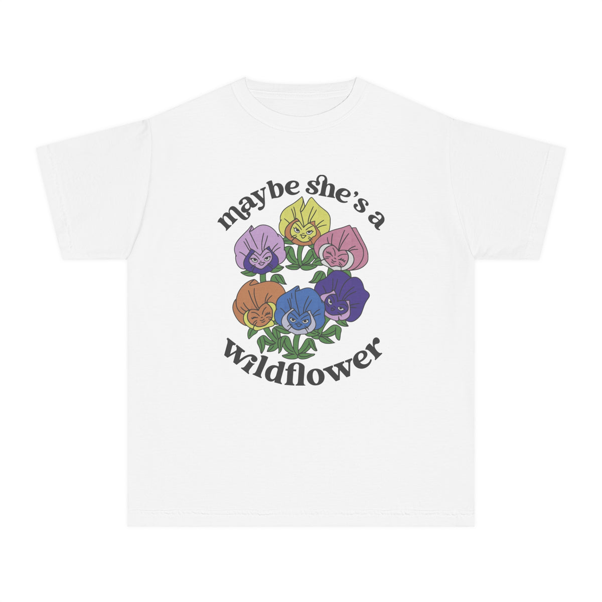 Maybe She’s A Wildflower Comfort Colors Youth Midweight Tee