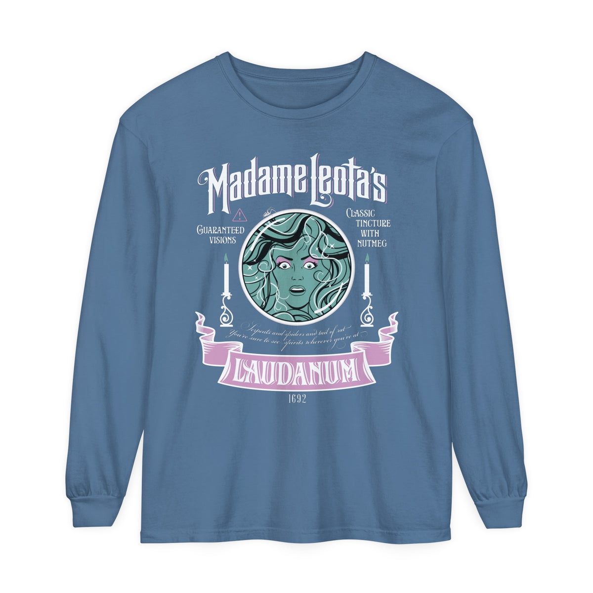 Madame Leota’s Laudanum Teal Comfort Colors Unisex Garment-dyed Long Sleeve T-Shirt