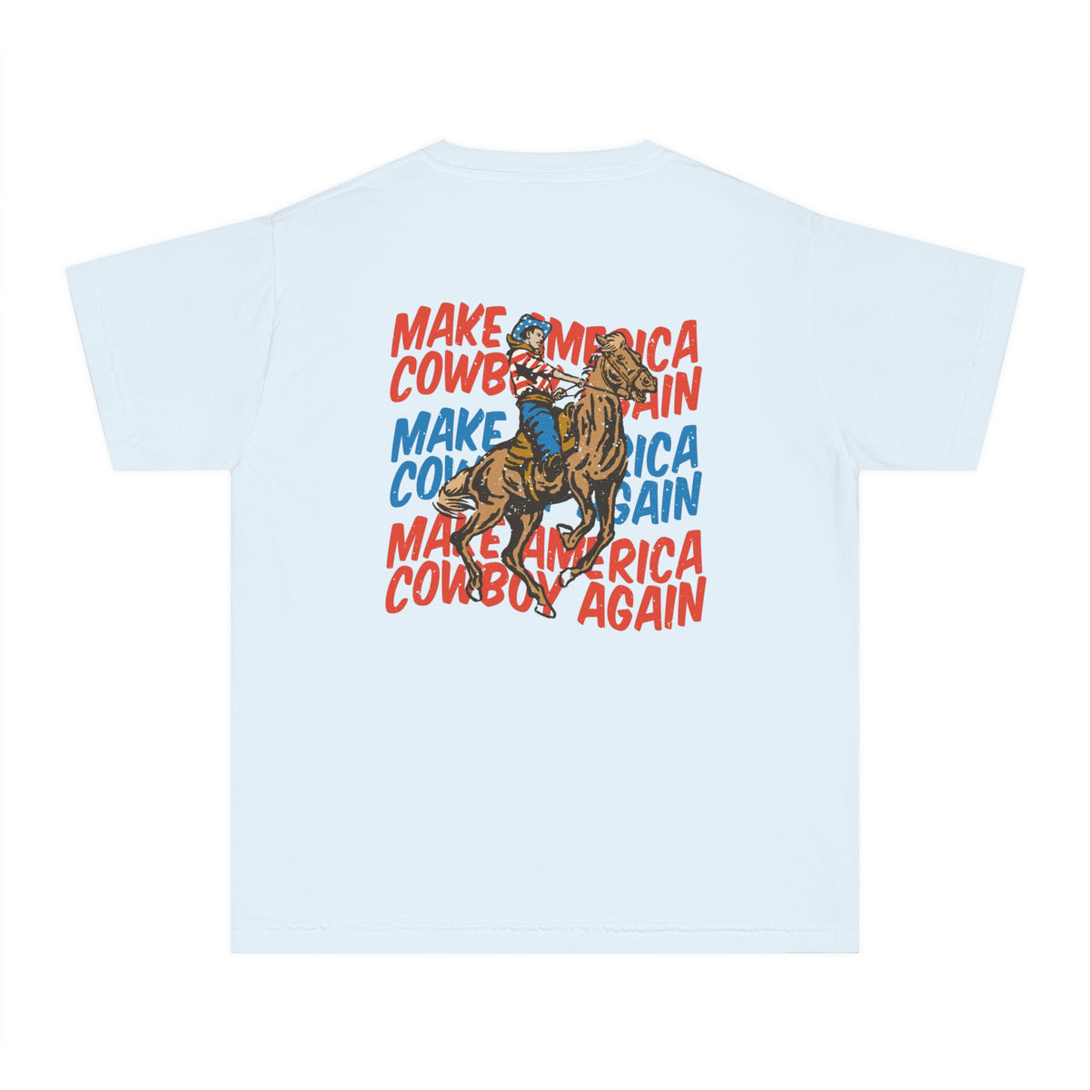 Make America Cowboy Again Comfort Colors Youth Midweight Tee