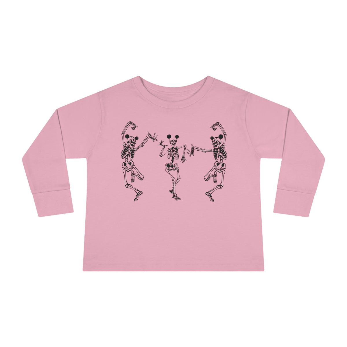 Dancing Skeletons with Ears Rabbit Skins Toddler Long Sleeve Tee