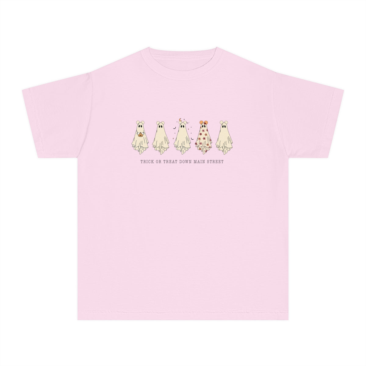 Trick or Treat Down Main Street Comfort Colors Youth Midweight Tee
