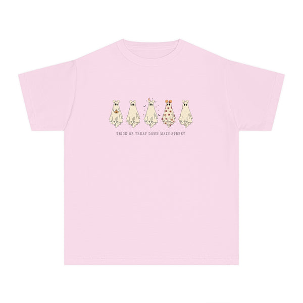 Trick or Treat Down Main Street Comfort Colors Youth Midweight Tee