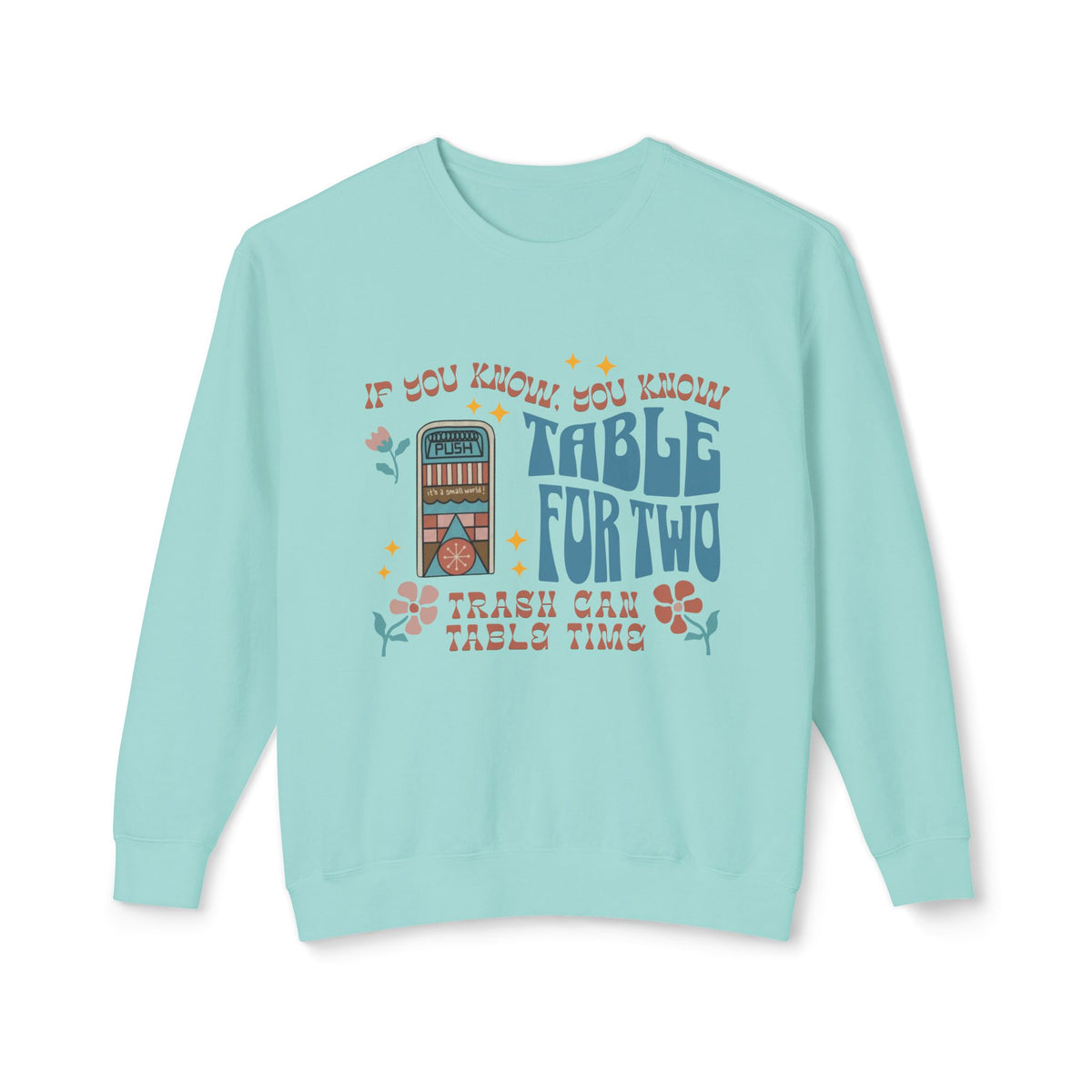 Table For Two Unisex Lightweight Comfort Colors Crewneck Sweatshirt