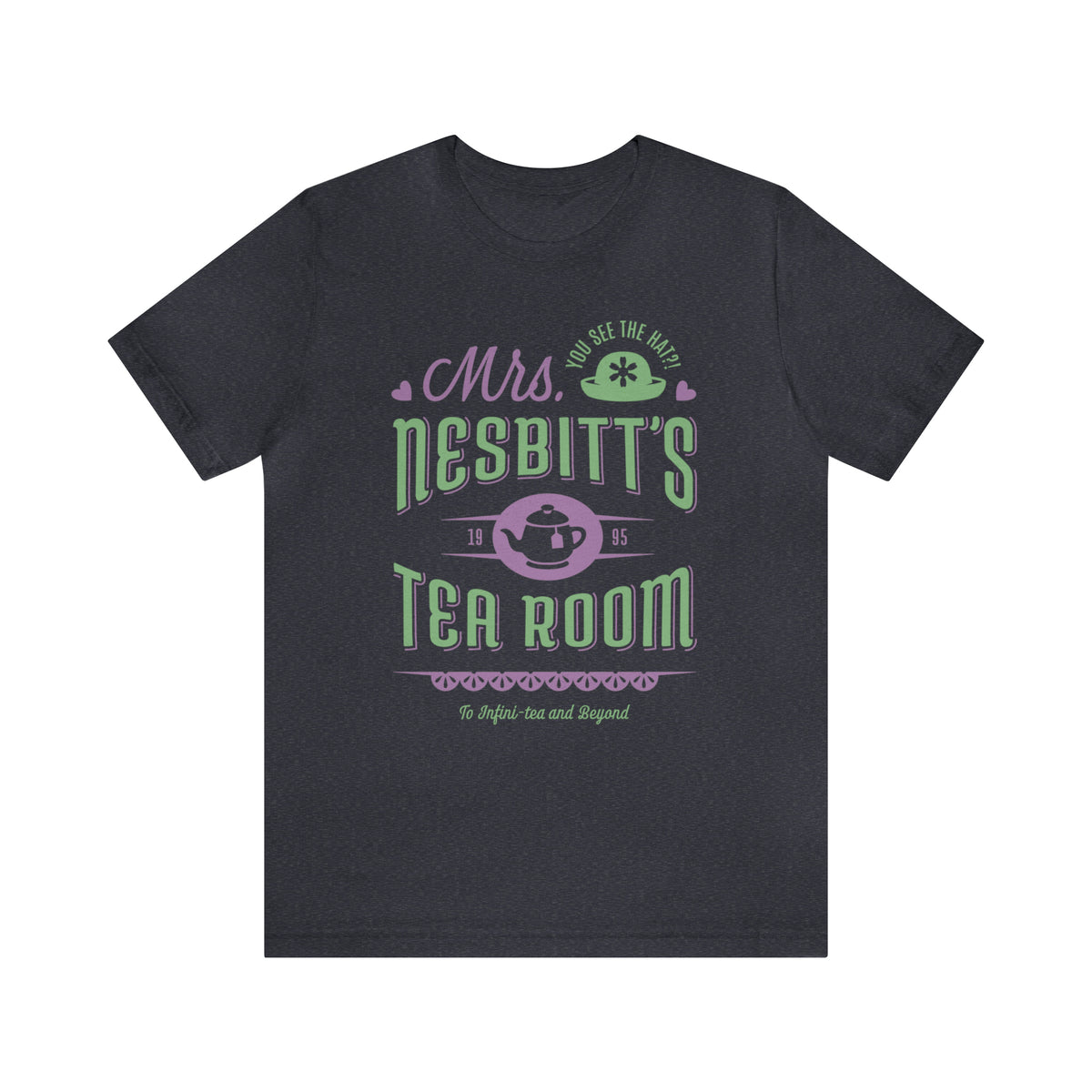Mrs. Nesbitt’s Tea House Mint & Lavender Bella Canvas Unisex Jersey Short Sleeve Tee