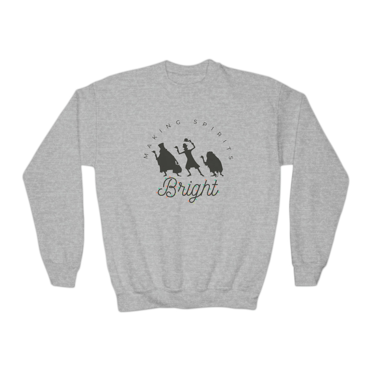 Making Spirits Bright Gildan Youth Crewneck Sweatshirt
