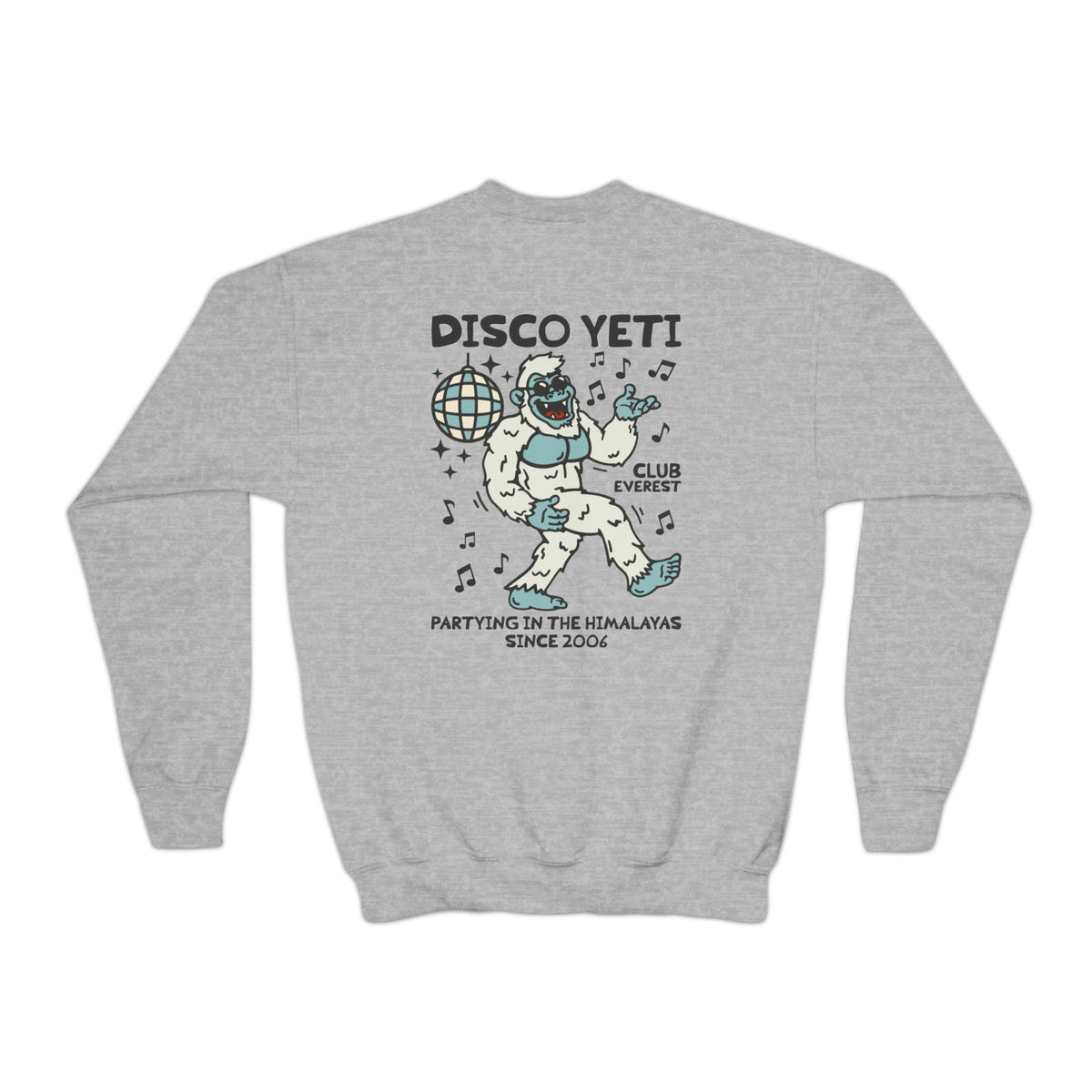 Disco Yeti Gildan Youth Crewneck Sweatshirt
