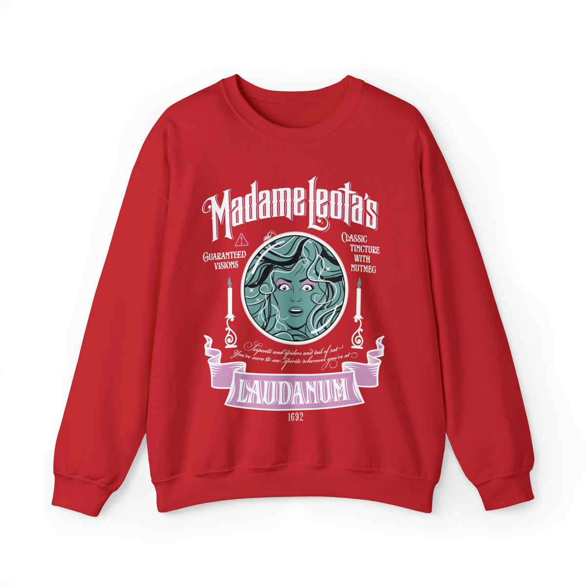 Madame Leota’s Laudanum Teal Gildan Unisex Heavy Blend™ Crewneck Sweatshirt