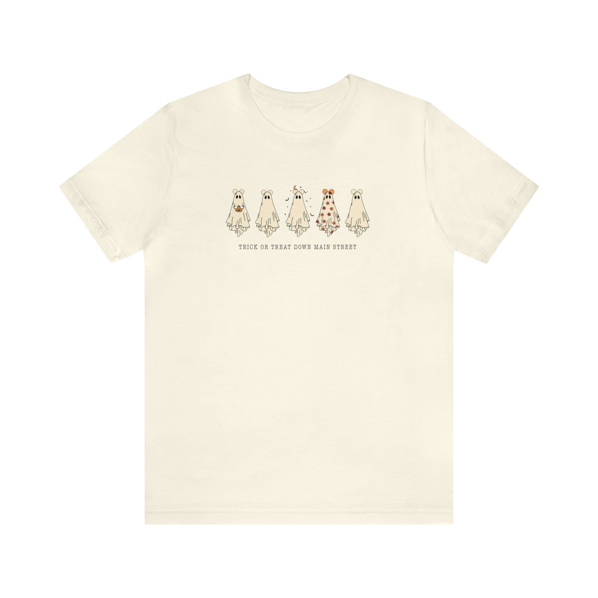 Trick or Treat Down Main Street Unisex Jersey Short Sleeve Tee