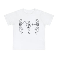 Dancing Skeletons with Ears Bella Canvas Baby Short Sleeve T-Shirt