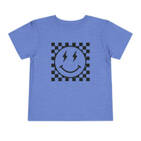 Retro Checkered Smile Bella Canvas Toddler Short Sleeve Tee