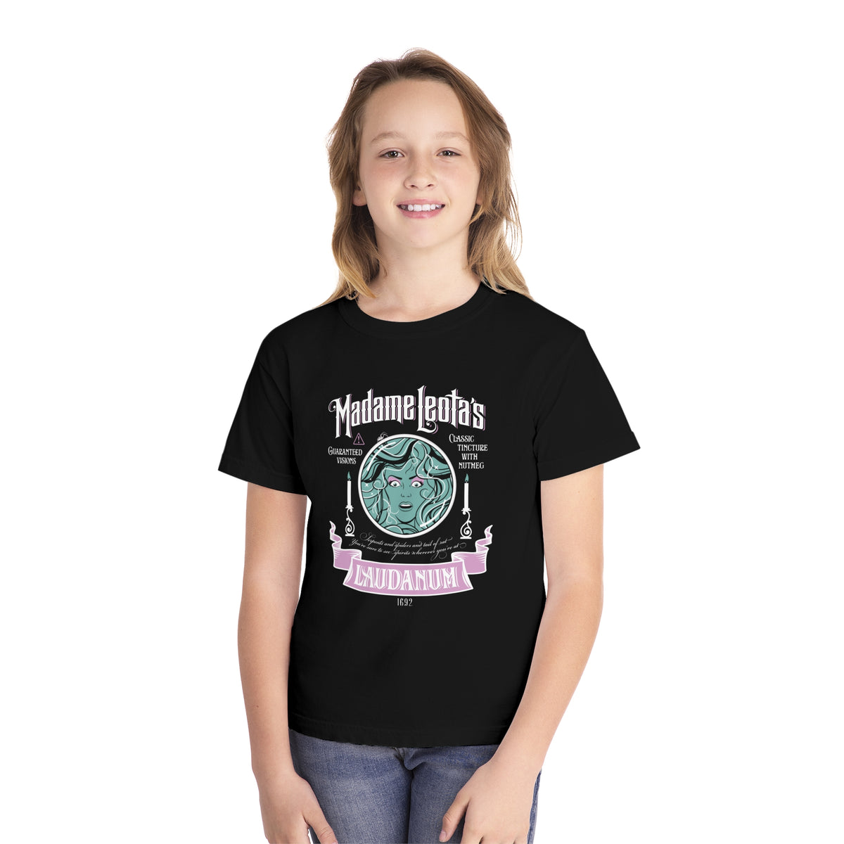Madame Leota’s Laudanum Teal Comfort Colors Youth Midweight Tee