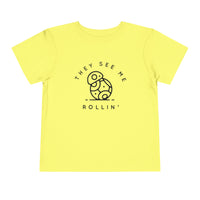 They See Me Rollin' Bella Canvas Toddler Short Sleeve Tee