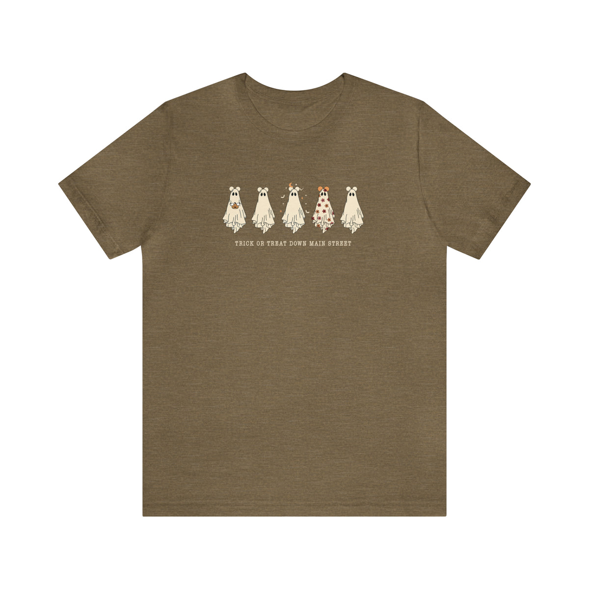 Trick or Treat Down Main Street Unisex Jersey Short Sleeve Tee