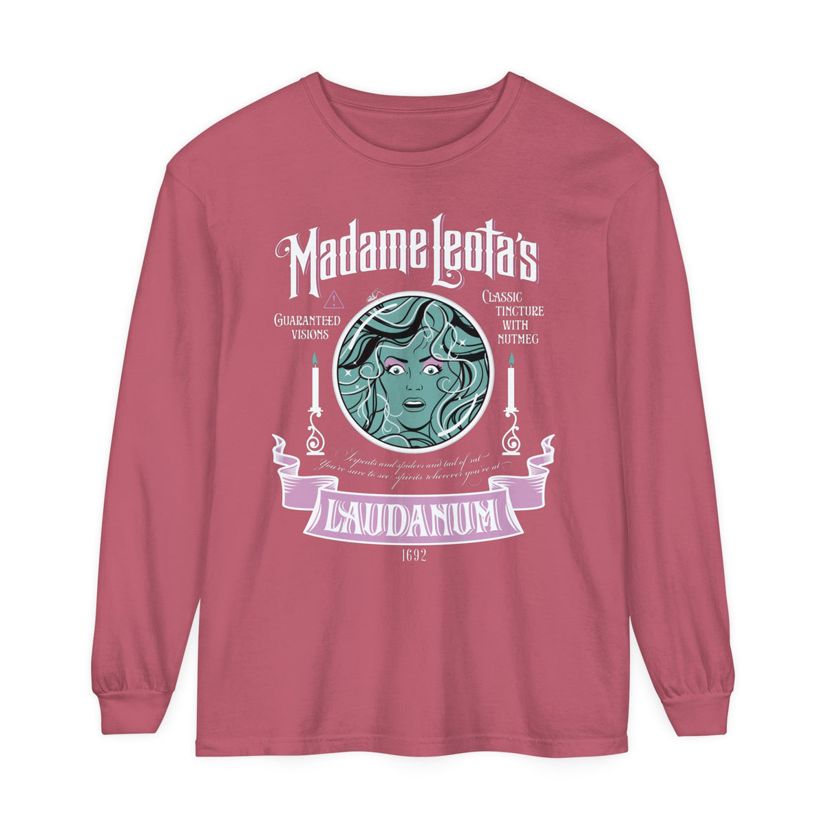Madame Leota’s Laudanum Teal Comfort Colors Unisex Garment-dyed Long Sleeve T-Shirt