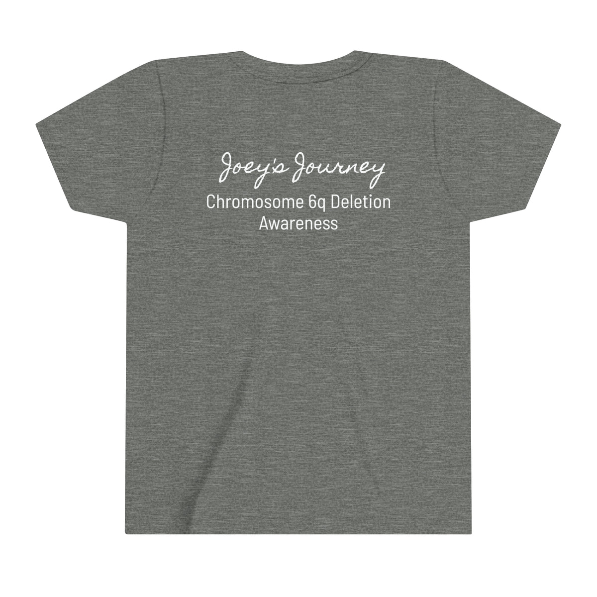 Joey's Journey Chromosome 6q Deletion Awareness Bella Canvas Youth Short Sleeve Tee