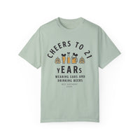 Cheers to 21 Years and Wearing Ears Comfort Colors Unisex Garment-Dyed T-shirt