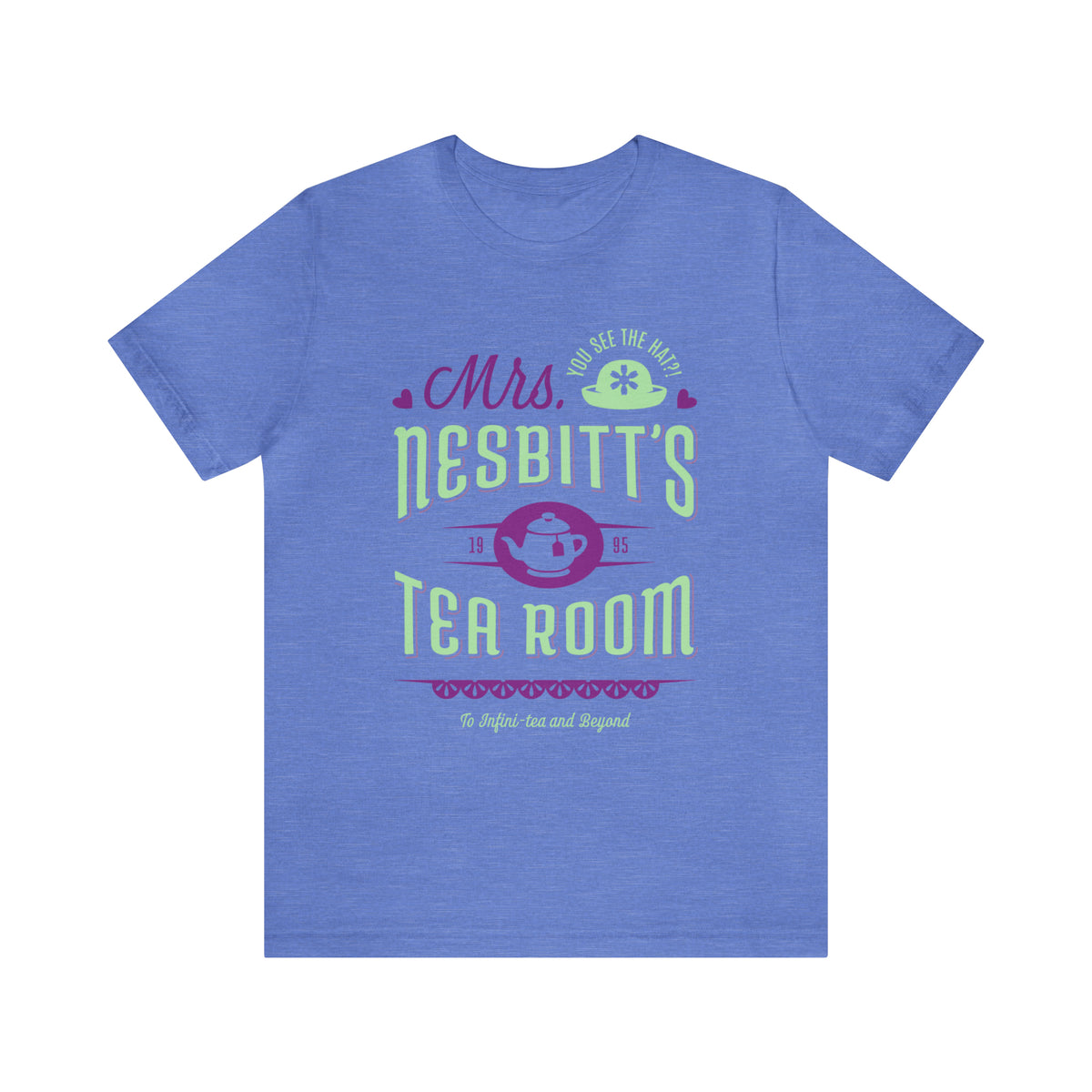Mrs. Nesbitt’s Tea House Mint & Lavender Bella Canvas Unisex Jersey Short Sleeve Tee