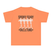 Spooky Scary Skeleton Comfort Colors Youth Midweight Tee