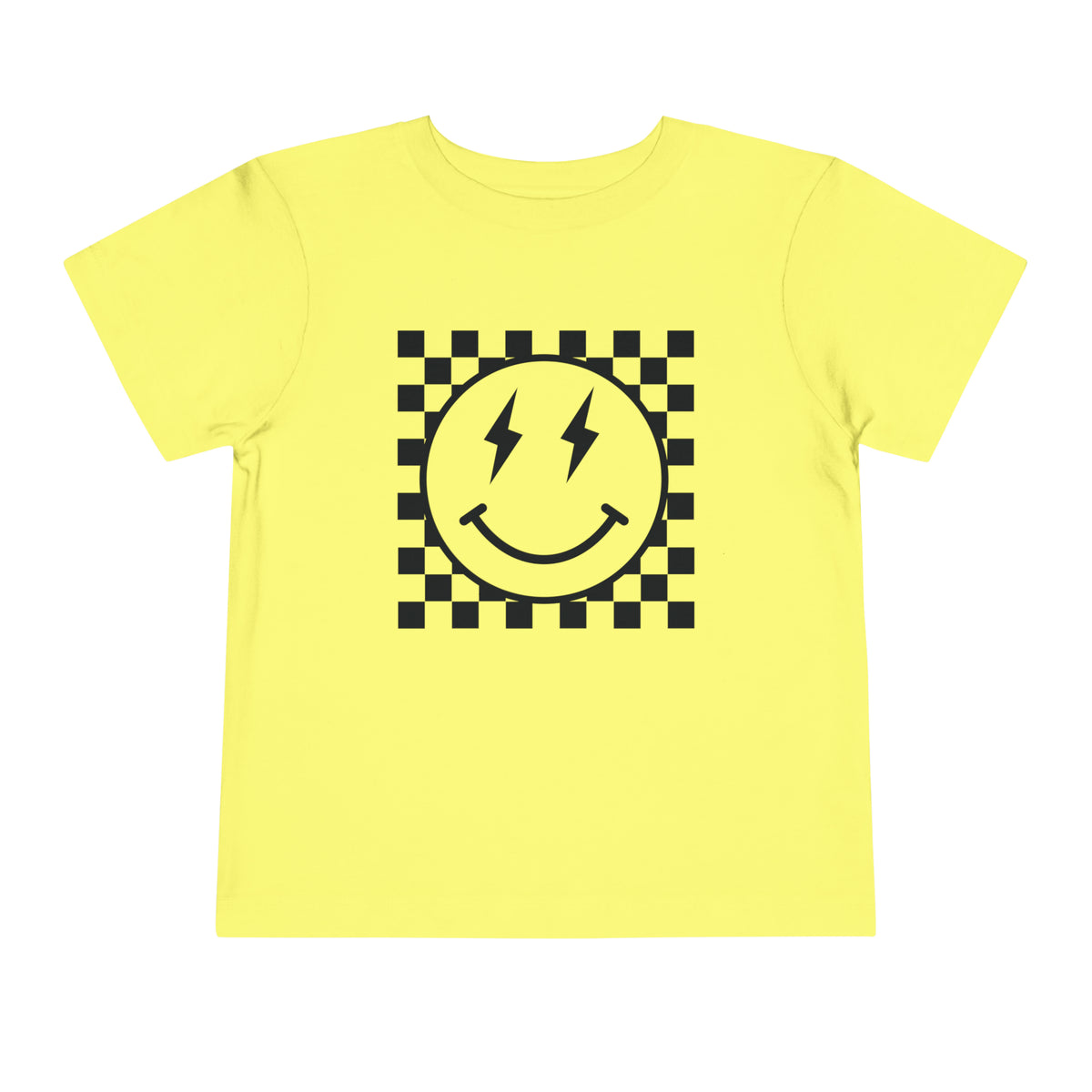 Retro Checkered Smile Bella Canvas Toddler Short Sleeve Tee