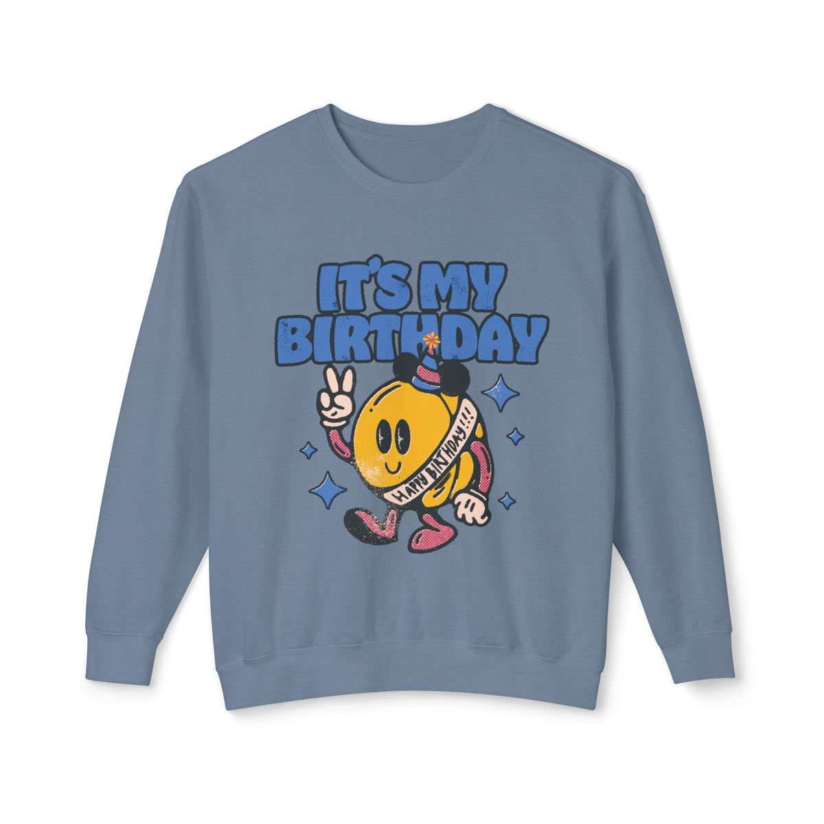 It's My Birthday Unisex Lightweight Comfort Colors Crewneck Sweatshirt