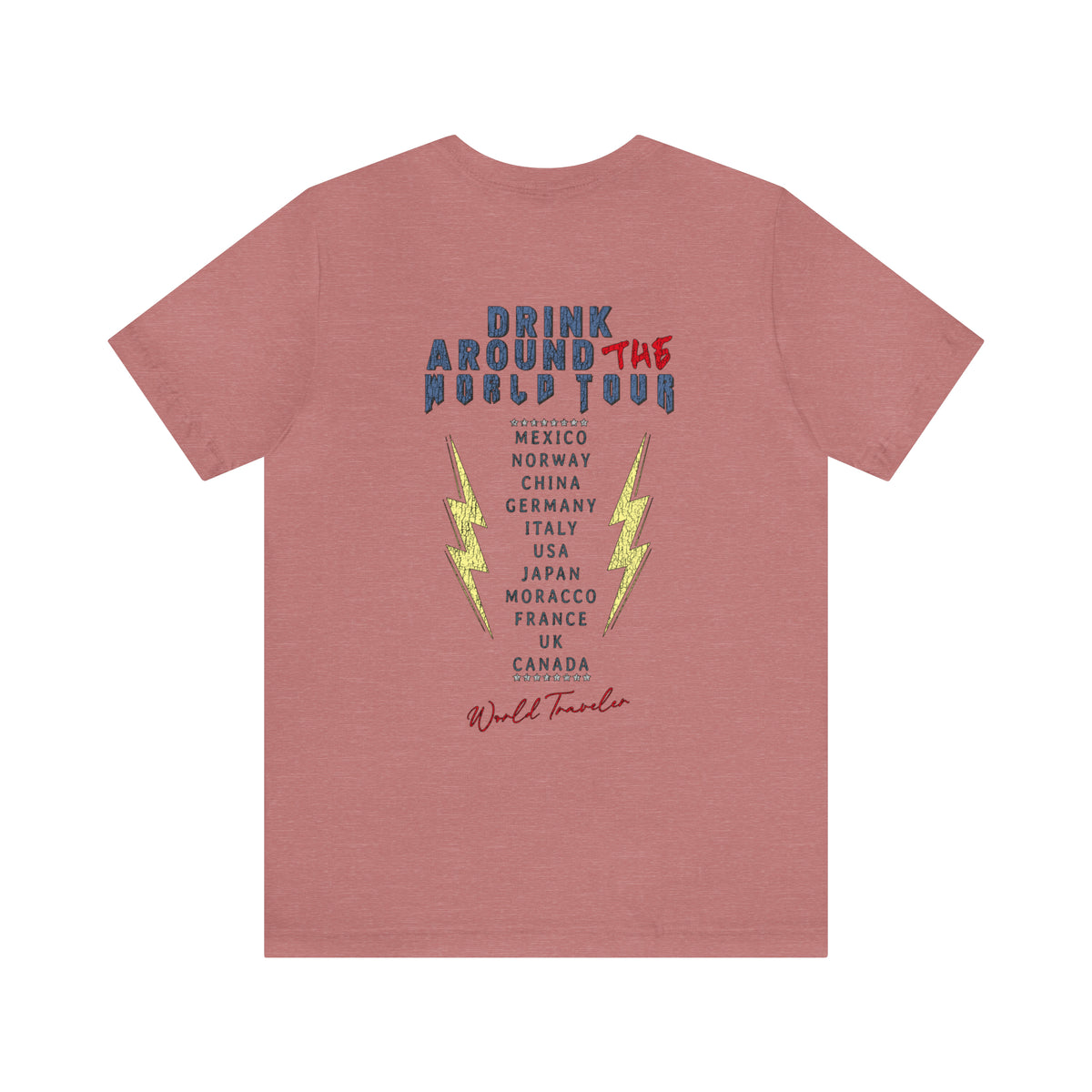 Drink Around The World Tour Bella Canvas Unisex Jersey Short Sleeve Tee