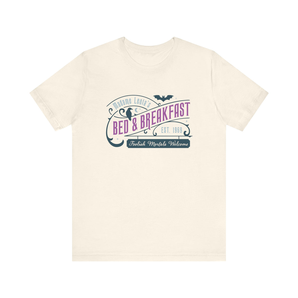 Madame Leota’s Bed and Breakfast Teal Bella Canvas Unisex Jersey Short Sleeve Tee