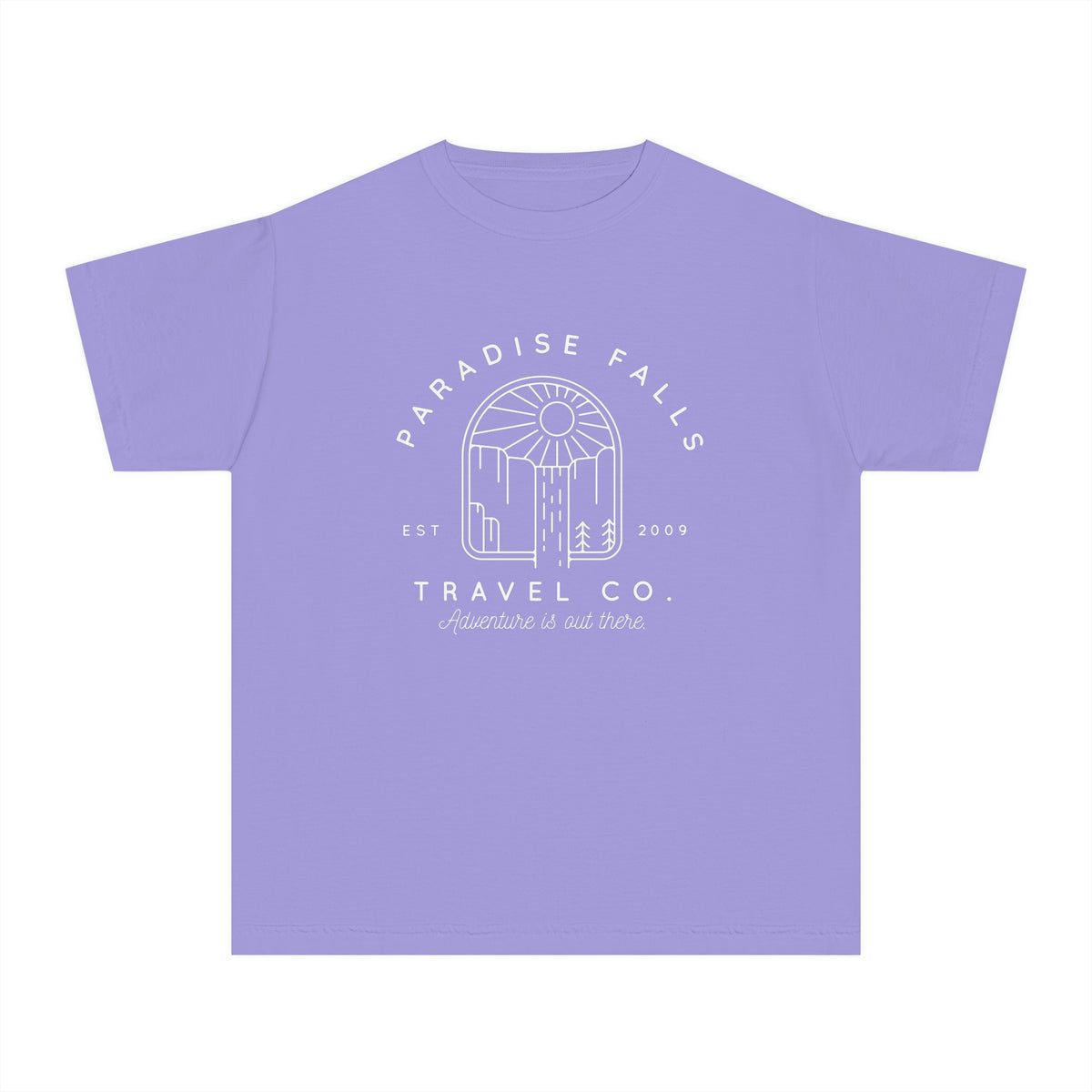 Paradise Falls Vacation Co. Comfort Colors Youth Midweight Tee
