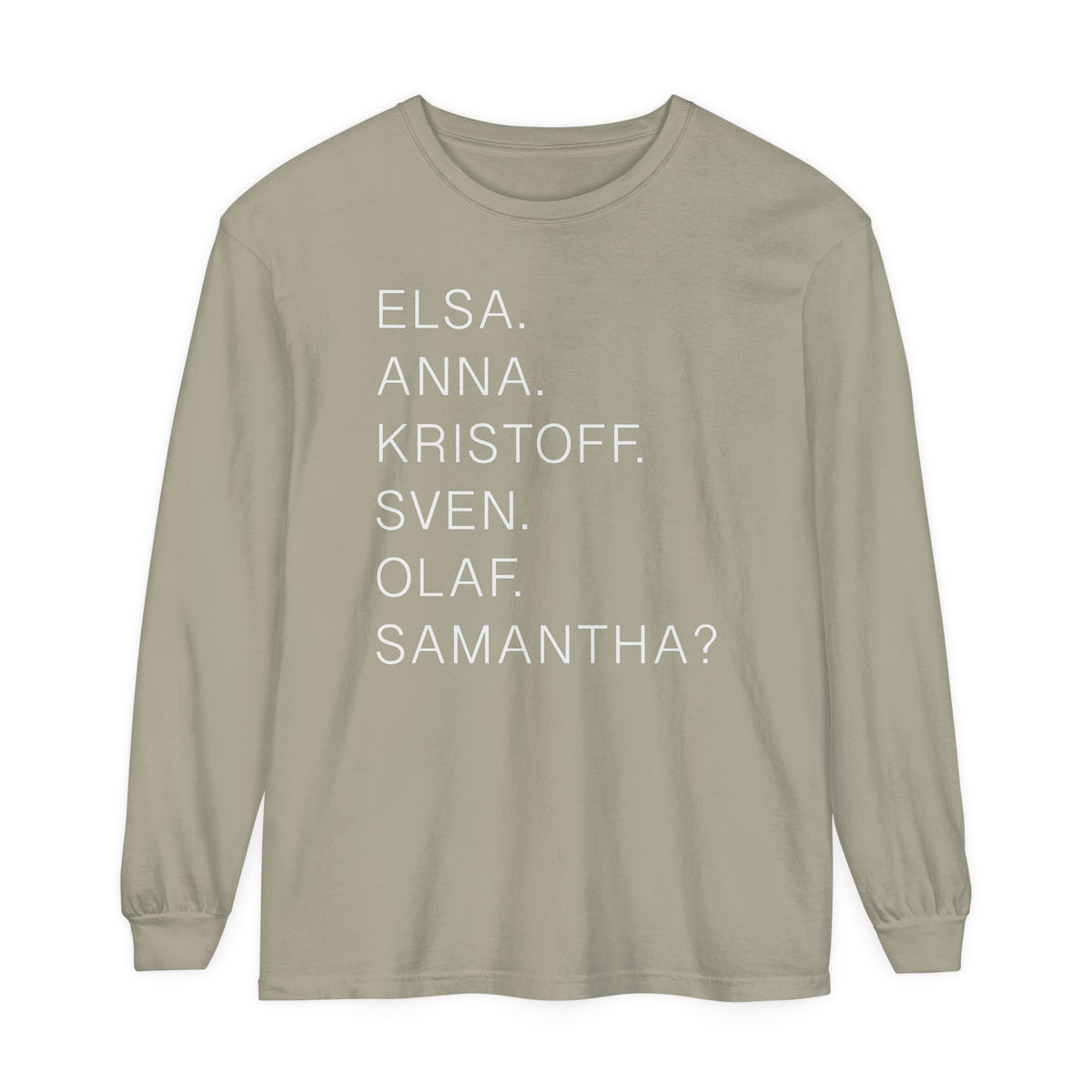 Frozen Character Names Comfort Colors Unisex Garment-dyed Long Sleeve T-Shirt